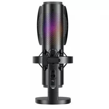 Microfone condensador com fio BOYA K9, omnidirecional, redução de ruído, monitorização em tempo real, USB-A/USB-C, preto