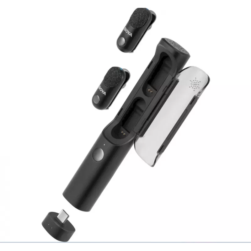 BOYA Magic-02 auscultadores com microfone sem fios 2,4GHz USB-C/Lightning/3,5mm pretos