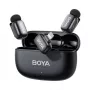 BOYA Mini 2-03 sistema de microfone sem fios 2,4GHz, redução de ruído com IA, 2 transmissores + 1 recetor Lightning, preto