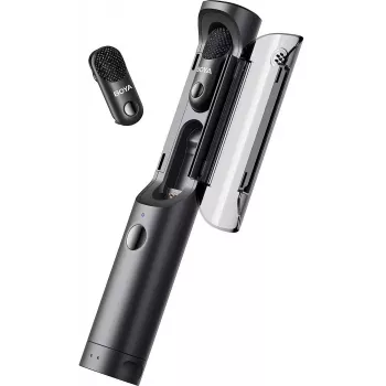 Microfone sem fios BOYA Magic-03 2,4GHz com 2 transmissores e 2 recetores (Type-C e conector fêmea de 3,5mm) preto EU