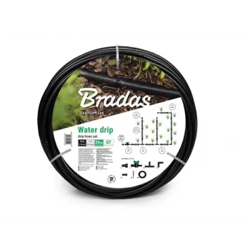 Bradas DSWWM50-SET1 Conjunto de mangueira de jardim 50 m, 1/2 polegadas, PVC 3 camadas com engates rápidos, bico de aspersão e adaptador de torneira