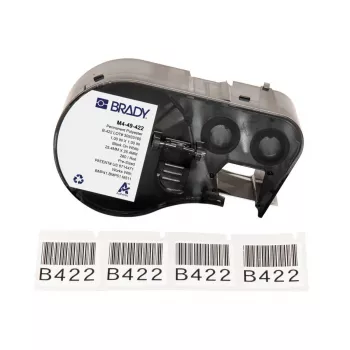 Etiqueta de vinil autolaminada Brady M4-49-422 em rolo, 48,26 mm x 6,4 m, branco, para BMP41/BMP51/BMP53/M511