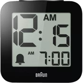 Braun BC 25 BP despertador de quartzo preto com anúncio por voz (67711)