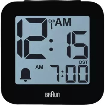 Braun BC 25 BP-DCF Despertador radiofónico com anúncio de voz, Preto (60077)
