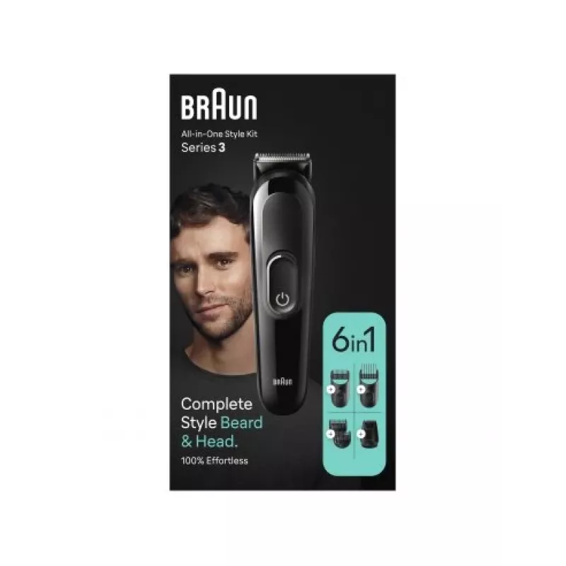 Aparador multiusos Braun MGK 3420 All-in-One, kit 6 em 1 para rosto, cabelo, nariz e ouvidos
