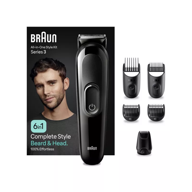 Aparador multiusos Braun MGK 3420 All-in-One, kit 6 em 1 para rosto, cabelo, nariz e ouvidos