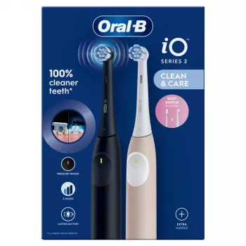 Escova de dentes elétrica Braun Oral-B iO Series 2 Night Black/Calm Pink com segunda pega