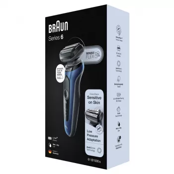Máquina de barbear elétrica Braun Series 61 - B1000s Molhado & Seco Azul