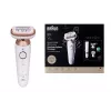 Braun Silk-épil 9 3D SES9-481 depiladora molhado e seco sem fios com 40 pinças, SensoSmart, Smartlight, aparador, branco/rosa dourado