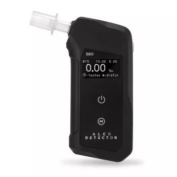 Alcoolímetro Alcodetector S80 - célula de combustível eletroquímica, ecrã TFT a cores, recarregável por USB