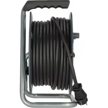 Brennenstuhl 30m IP44 tambor de cabo H07RN-F 3G2.5 com 3 tomadas Type E, proteção térmica, cabo azul, tambor preto