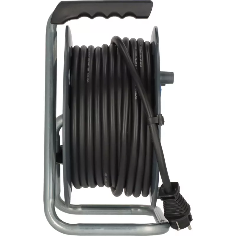 Brennenstuhl 30m IP44 tambor de cabo H07RN-F 3G2.5 com 3 tomadas tipo E, proteção térmica, cabo azul, tambor preto