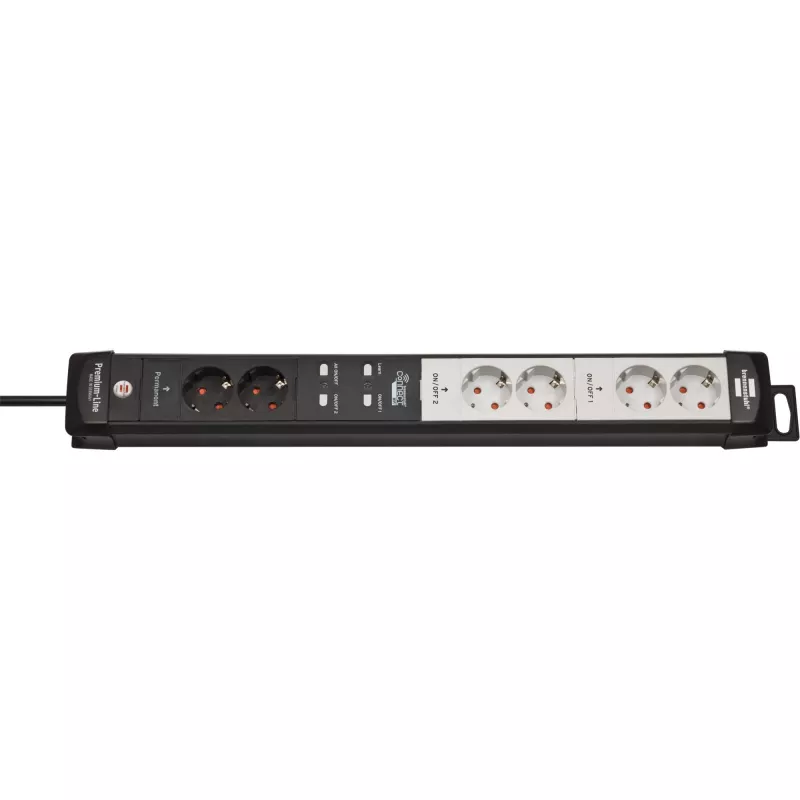 Régua de tomadas WLAN BRENNENSTUHL Connect Premium-Line 6 tomadas (preto/cinzento claro, 3m, temporizador, controlo por voz)