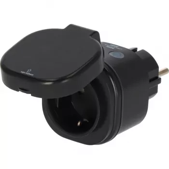 BRENNENSTUHL Connect WiFi Smart Plug WA 3600 XS03 exterior, preto, controlo por voz, temporizador, app