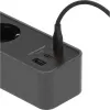 Brennenstuhl Ecolor Régua de tomadas 4 tomadas com 2x USB-C, 1x USB-A, cabo de 1,5m, interruptor de segurança, preto/antracite