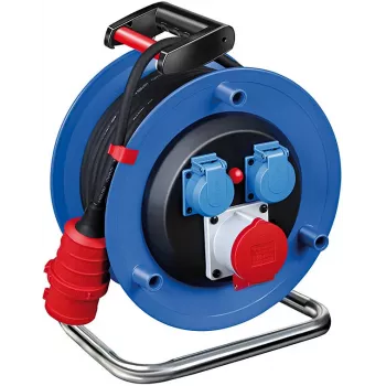 Brennenstuhl Garant CEE 1 tambor de cabo H07RN-F 5G2.5 20m 3 tomadas CEE IP44 preto 400V 16A 1237990