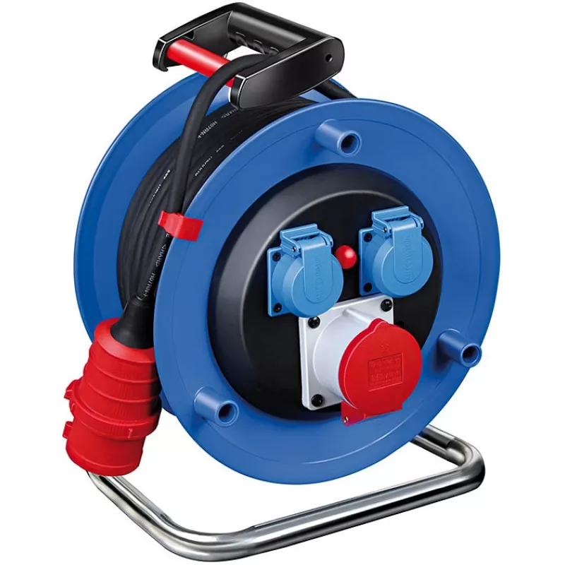 Brennenstuhl Garant CEE 1 tambor de cabo H07RN-F 5G2.5 20m 3 tomadas CEE IP44 preto 400V 16A 1237990