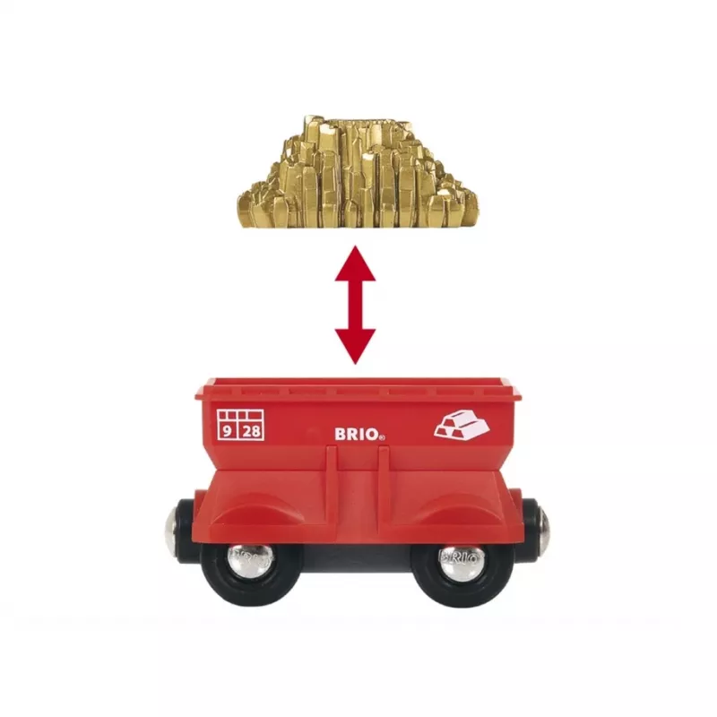 BRIO World conjunto de comboio de madeira com grua e túnel de montanha