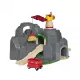 BRIO World conjunto de comboio de madeira com grua e túnel de montanha