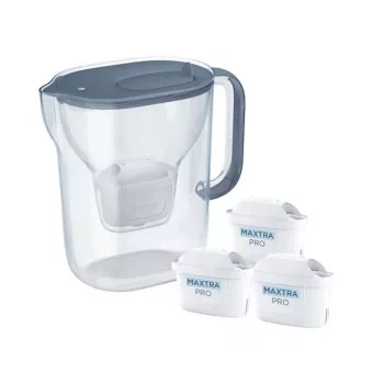 Jarro de filtragem de água Brita Style Essential+ com 3 filtros MaxtraPro PP, azul-escuro, 2,4 L