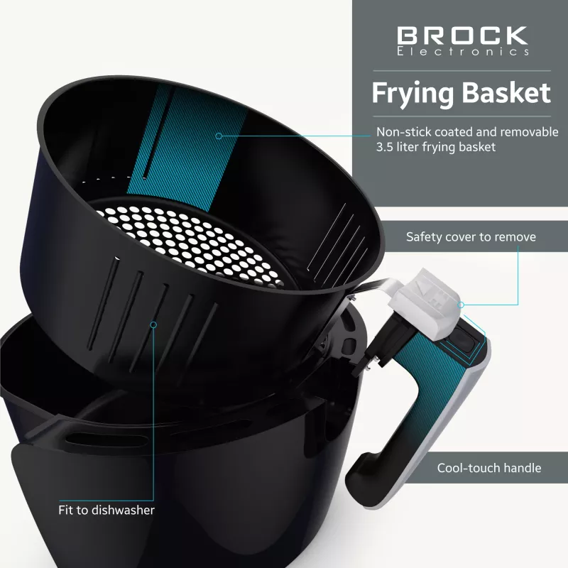 Fritadeira de ar quente Brock AFD 3502 BK 3,5L 1200W preta