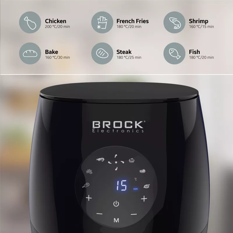 Fritadeira de ar quente Brock AFD 3502 BK 3,5L 1200W preta