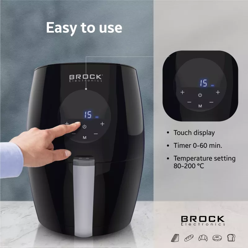 Fritadeira de ar quente Brock AFD 3502 BK 3,5L 1200W preta