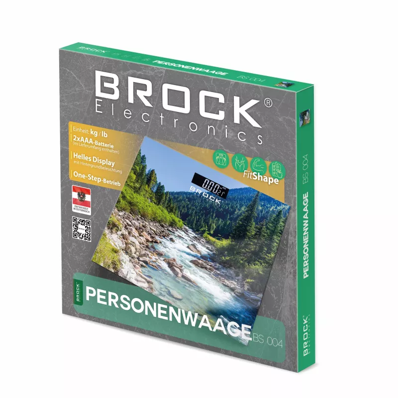 Brock BS 004 balança de casa de banho, 2 pilhas AAA incluídas