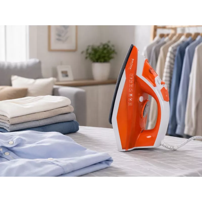 Ferro de engomar a vapor Brock BSI 5503 OR 2600W base cerâmica laranja