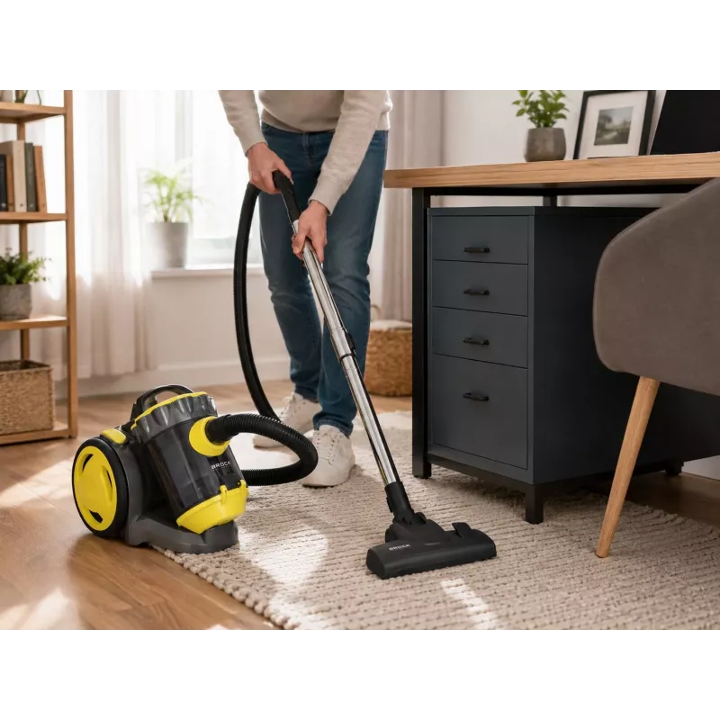Aspirador sem saco Brock BVC 8056 YT Cyclone 800W preto/amarelo