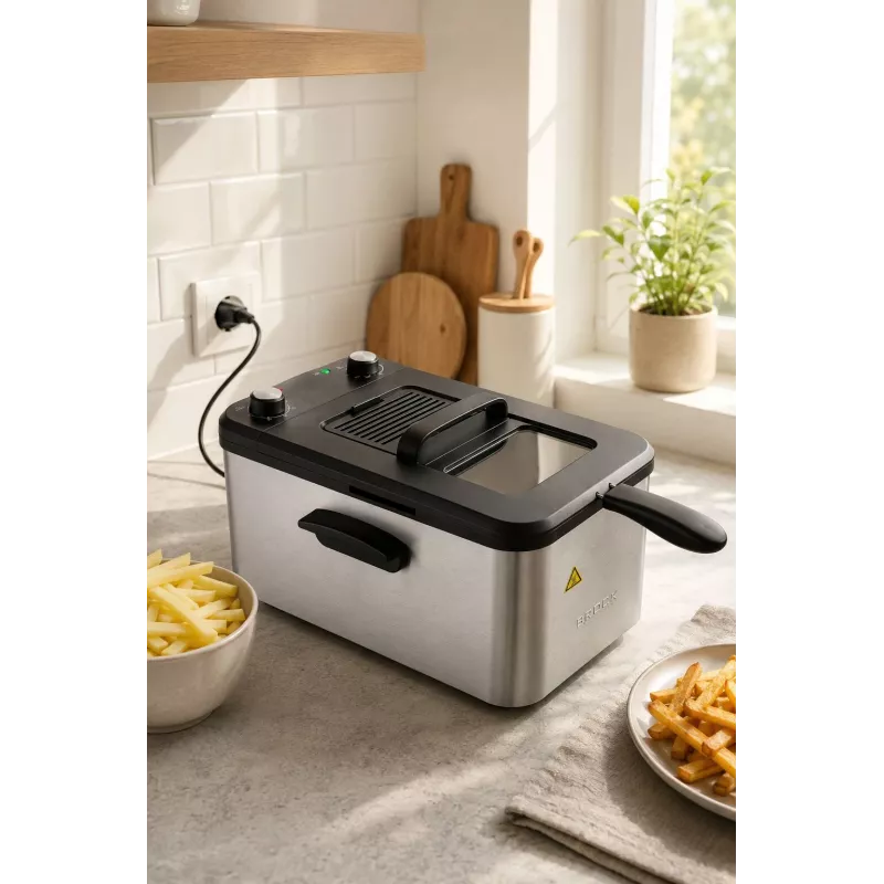 Fritadeira Brock DF 3001 SS 3,2L 2200W preto/aço inoxidável