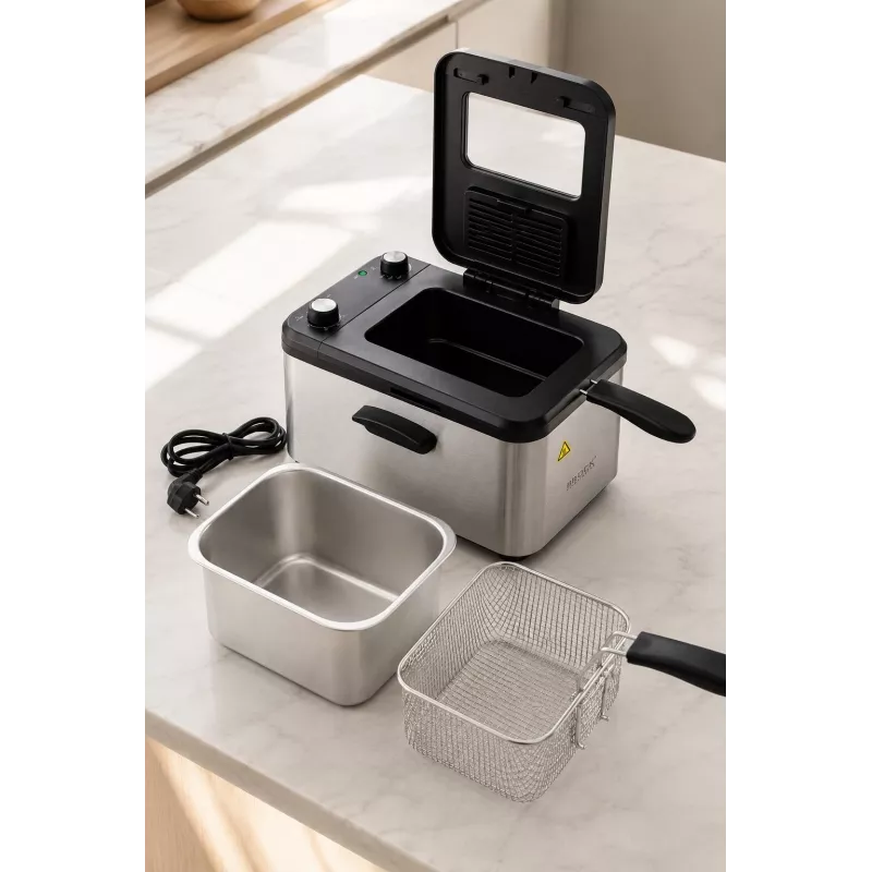 Fritadeira Brock DF 3001 SS 3,2L 2200W preto/aço inoxidável