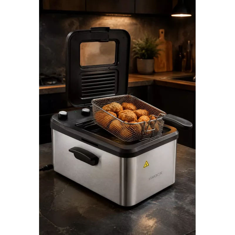Fritadeira Brock DF 3001 SS 3,2L 2200W preto/aço inoxidável