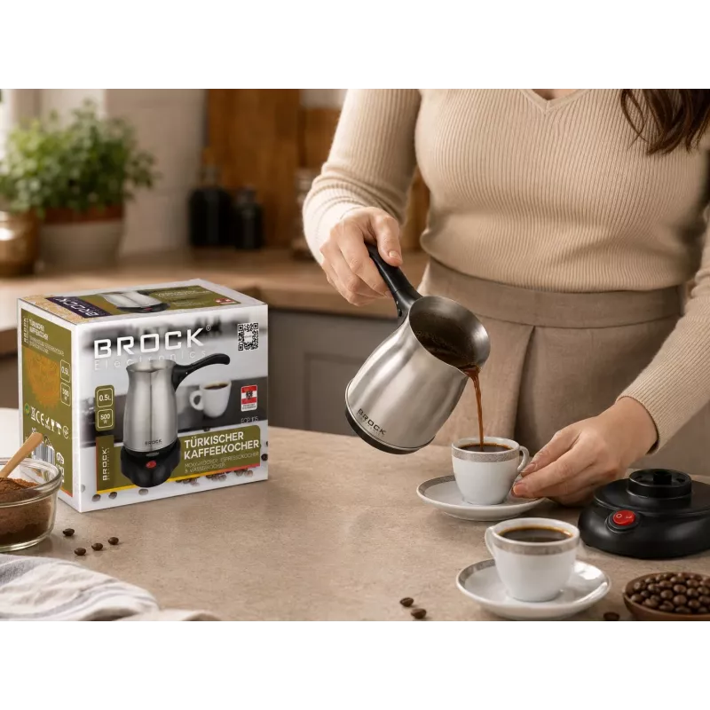 Brock ECP 105 cafeteira turca, preto/aço