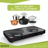 Brock EP 200 BK Placa elétrica de dois discos, 2500 W, preto
