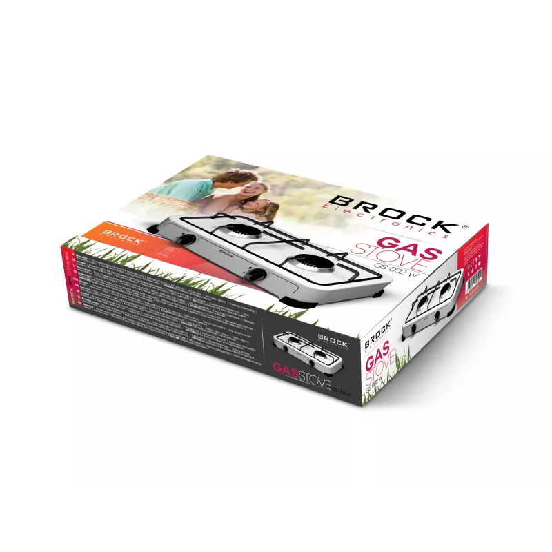Brock GS 002 W Fogão a gás de dois bicos, branco