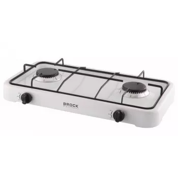 Brock GS 002 W fogão a gás de duas chamas, branco