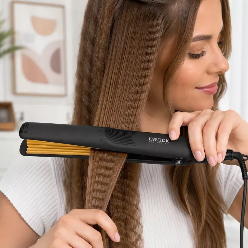 Crimper de cabelo em cerâmica Brock HC 2001 BK, 25 W, preto