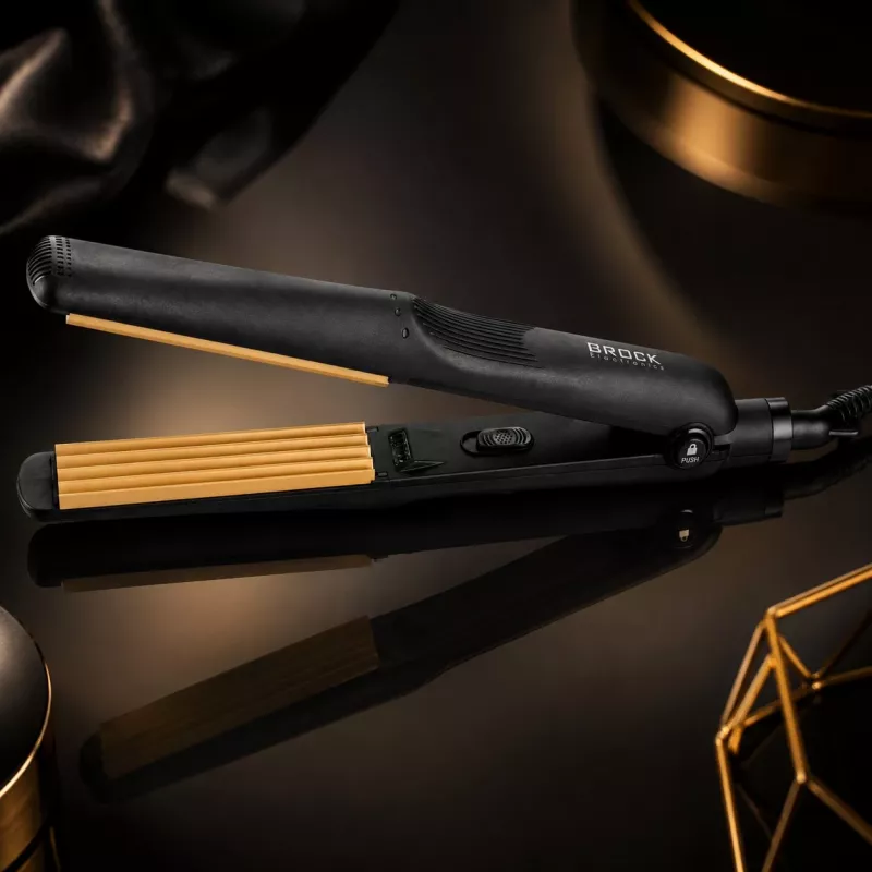Crimper de cabelo em cerâmica Brock HC 2001 BK, 25 W, preto