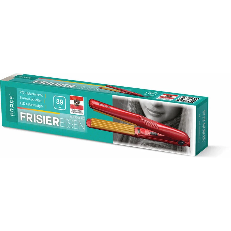 Crimper de cabelo em cerâmica Brock HC 2001 RD, 25 W, vermelho