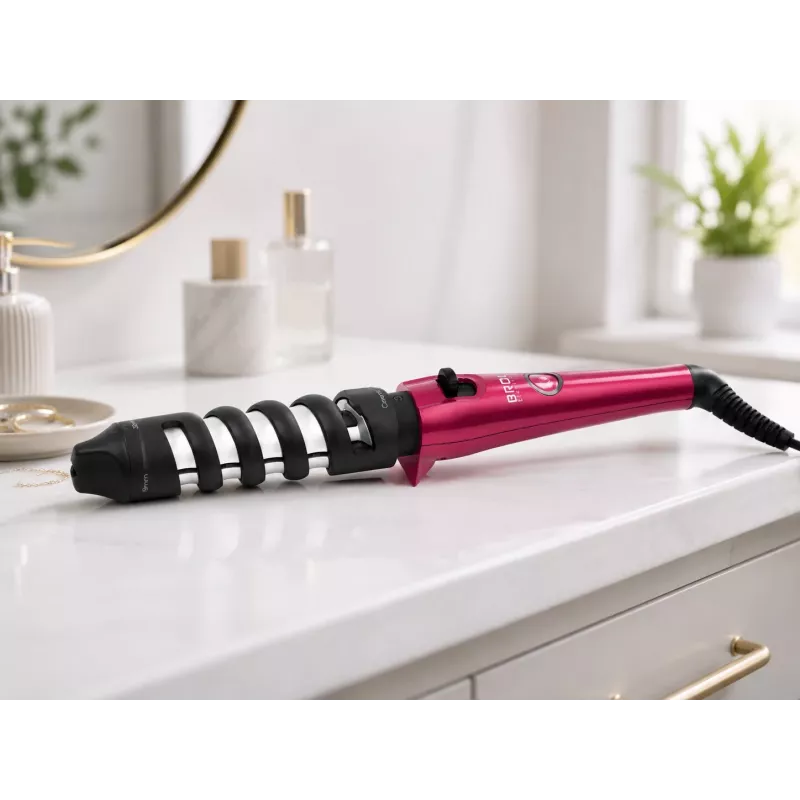 Brock HC 6201 PK Ferro de caracóis 40W modelador de cabelo, rosa