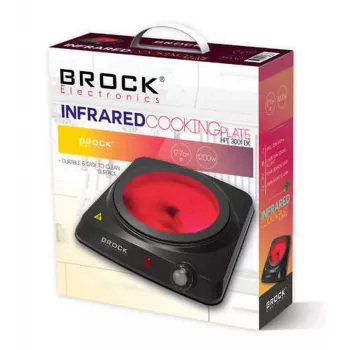 Brock HPI 3001 BK Placa de Cozinha Individual 1200W, 17,7 cm, Preto