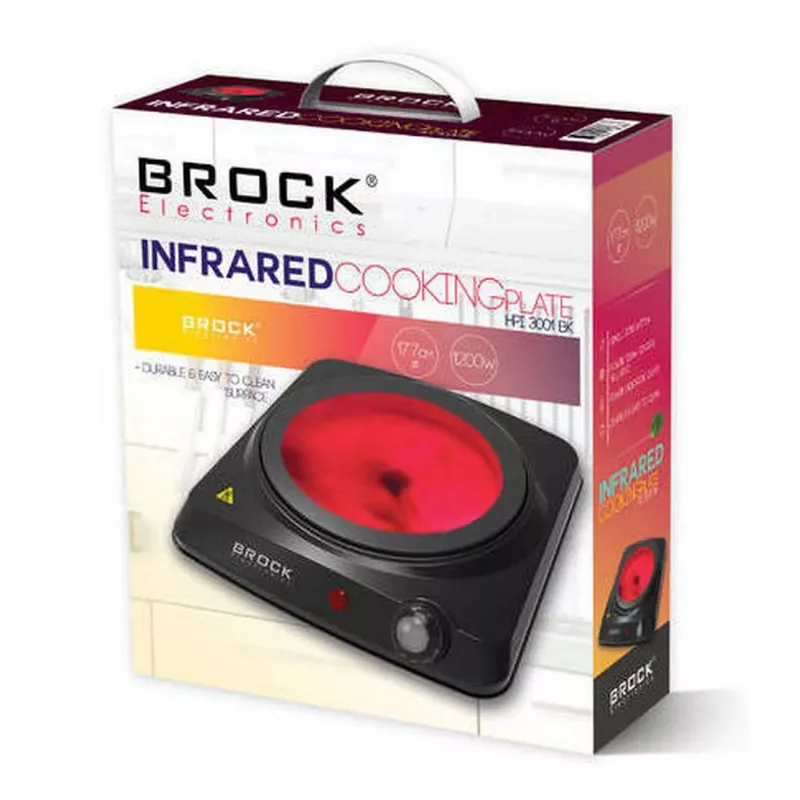 Placa de cozinhar de uma zona Brock HPI 3001 BK 1200W, 17,7 cm, preto