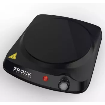 Brock HPI 3001 BK Placa de Cozinha Individual 1200W, 17,7 cm, Preto