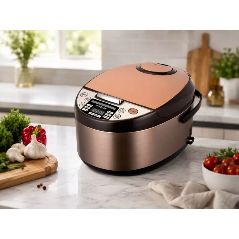 Panela elétrica multifunções Brock MC 1110 5L 900W preto/prateado