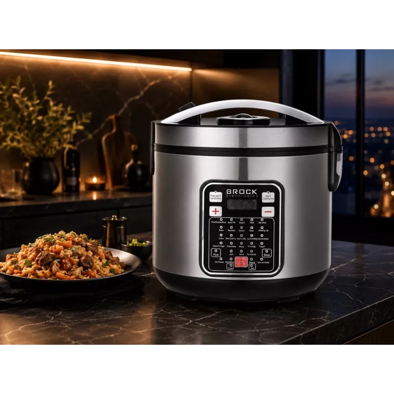 Panela elétrica multifunções Brock MC 3203 5L 900W preto/aço inoxidável