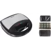 Máquina 3 em 1 Brock SSM 2004 SS sanduicheira, gofreira e máquina de frutos secos, 750W, preto/aço inoxidável
