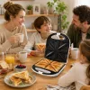 Sanduicheira Brock SSM 3008 WH XXL para 8 fatias, 1400W, placas triangulares antiaderentes, puxador frio, fecho de segurança, armazenamento vertical, branca