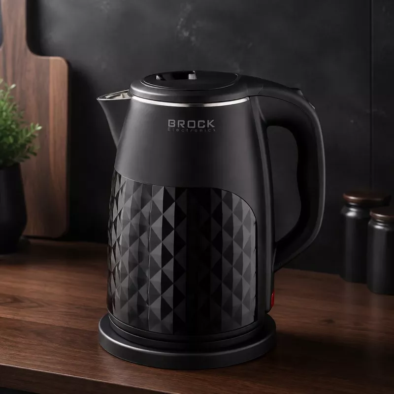 Chaleira elétrica Brock WK 0618 BK com parede dupla 1,8L 1500W, preta