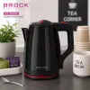 Chaleira elétrica Brock WK 5518 BK 2,0L 1500W preta com base sem fios de 360°